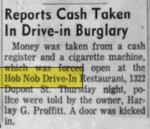 Hob Nob Drive-In - Oct 13 1961 Article